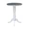 International Concepts Round 30 in Rd Top Pedestal Table, Bar Ht, White/Heather Gray, 30 W, 30 L, 41.1 in H, Wood K05-30RT-6B-2 - alternate 2